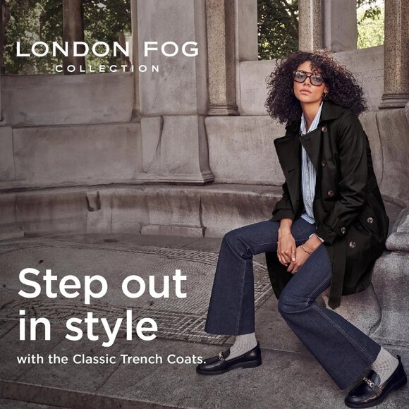 London Fog Women's 3/4 Length Double-Breasted Trench Coat w/Belt Large Black NEW - Picture 6 of 11